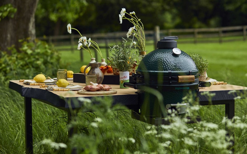 Handmade English Cedar Feasting Table | Tables and bases | Big Green Egg