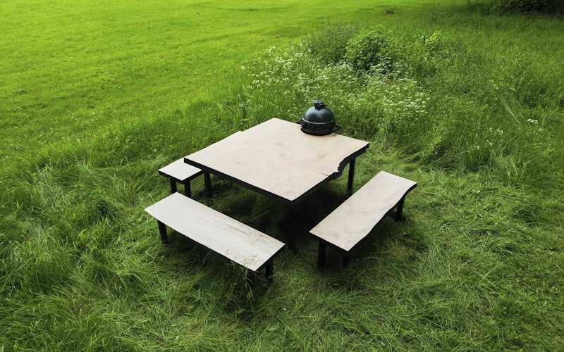Handmade English Cedar Feasting Table | Tables and bases | Big Green Egg