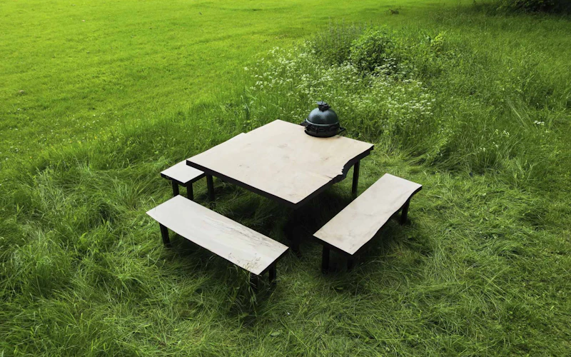 Handmade English Cedar Feasting Table | Tables and bases | Big Green Egg