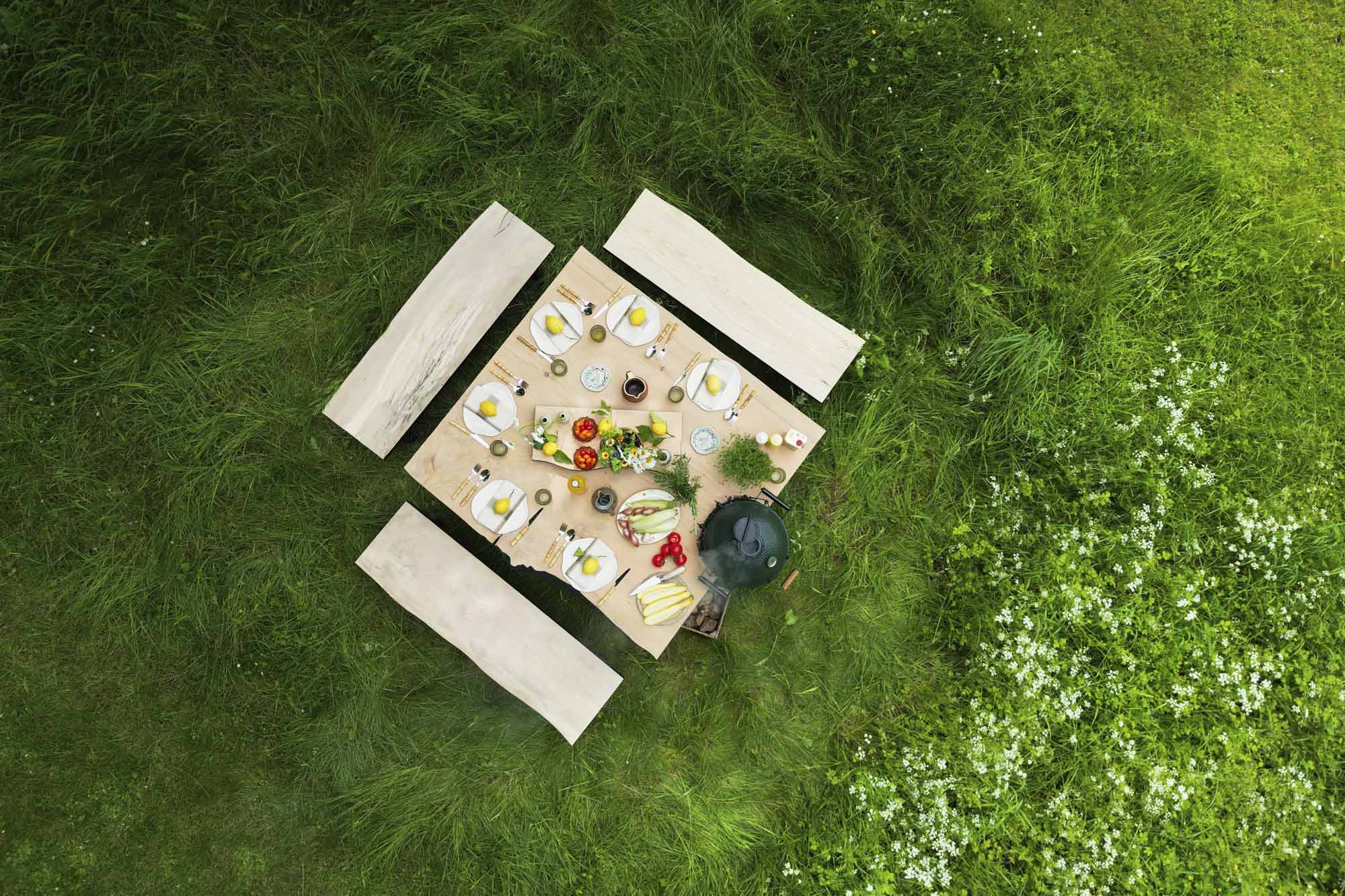 Handmade English Cedar Feasting Table | Tables and bases | Big Green Egg