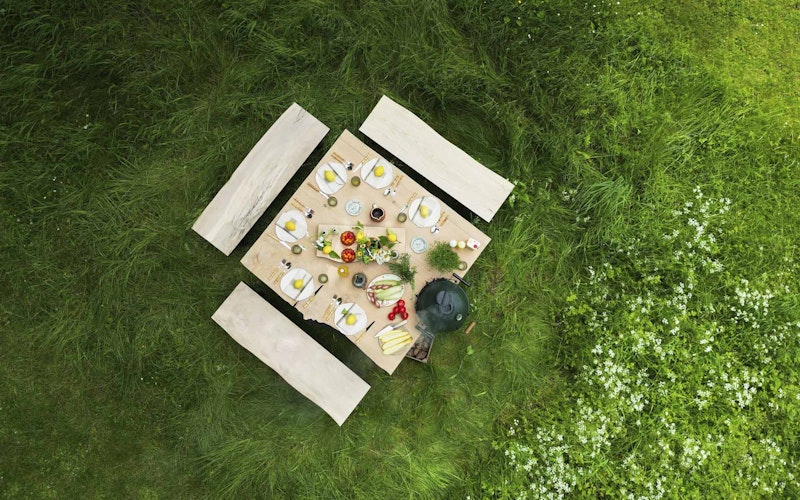 Handmade English Cedar Feasting Table | Tables and bases | Big Green Egg