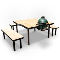 Handmade English Cedar Feasting Table for MiniMax EGG with 3 Benches
