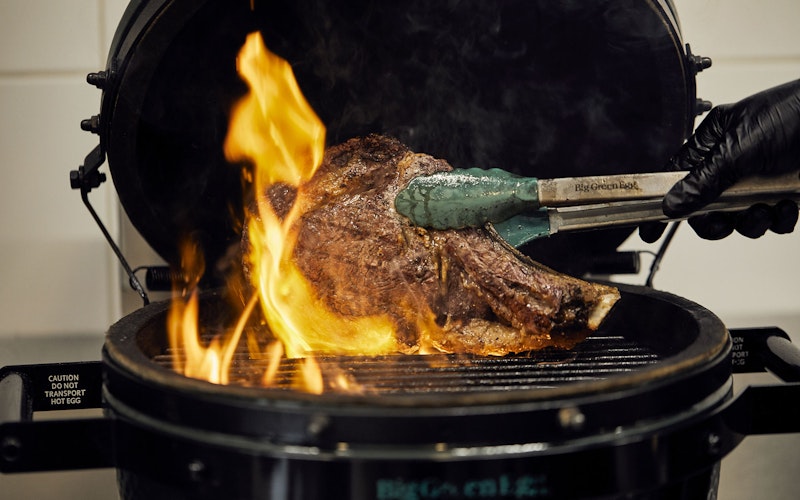 Reverse seared Rib eye on the bone | HG Walter Big Green Egg Steak Box | Grilling | Beef recipes
