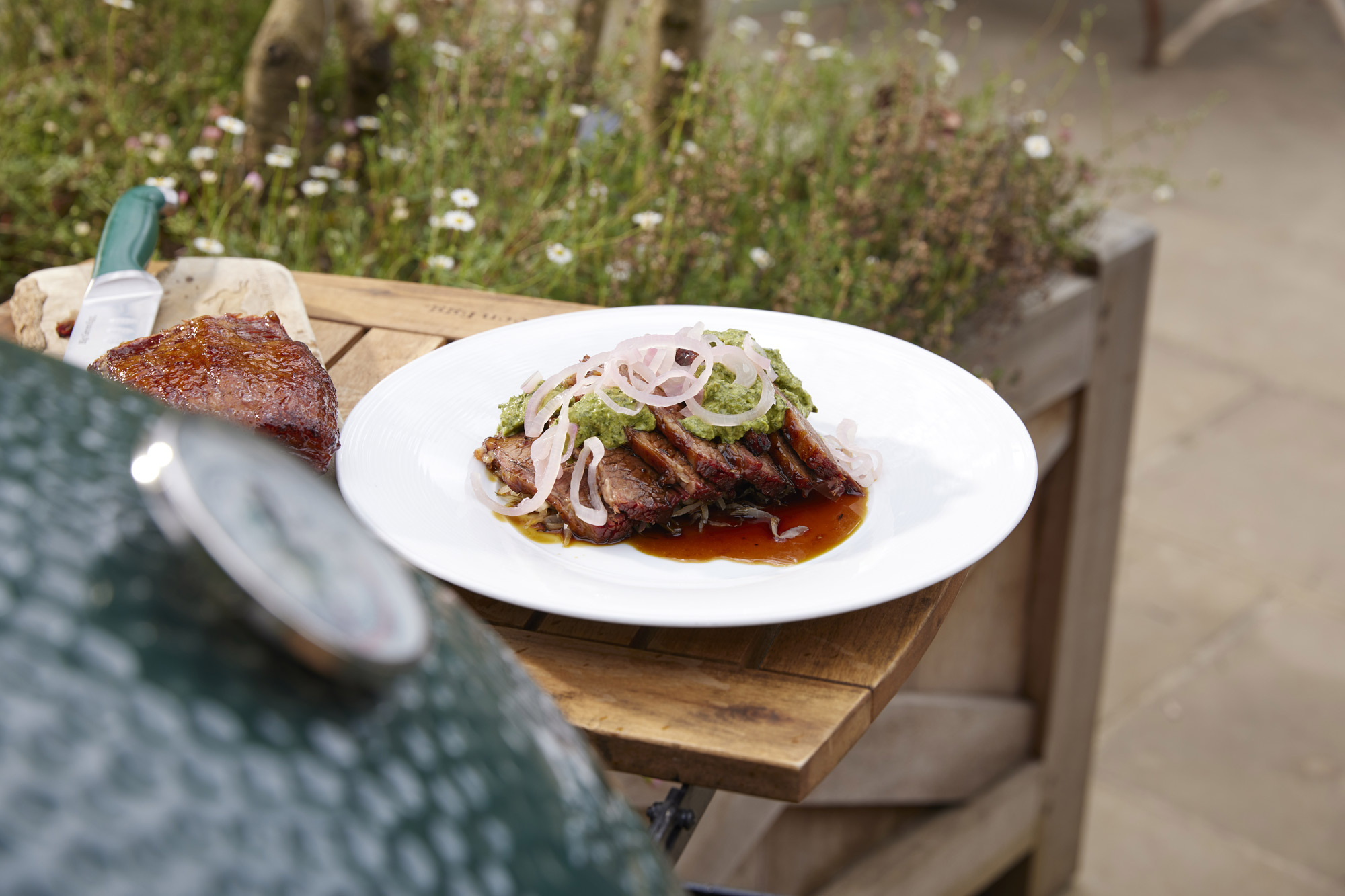 SMOKED BEEF BRISKET WITH FERMENTED CABBAGE AND NETTLE SALSA VERDI  Goodwood 50 Recipes | Big Green Egg | Low & Slow | Beef recipes | Smoking