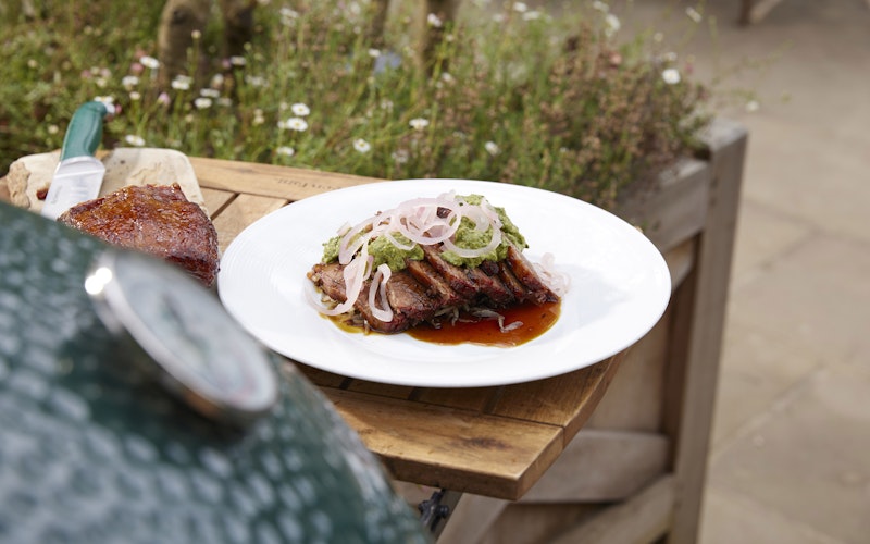 SMOKED BEEF BRISKET WITH FERMENTED CABBAGE AND NETTLE SALSA VERDI  Goodwood 50 Recipes | Big Green Egg | Low & Slow | Beef recipes | Smoking
