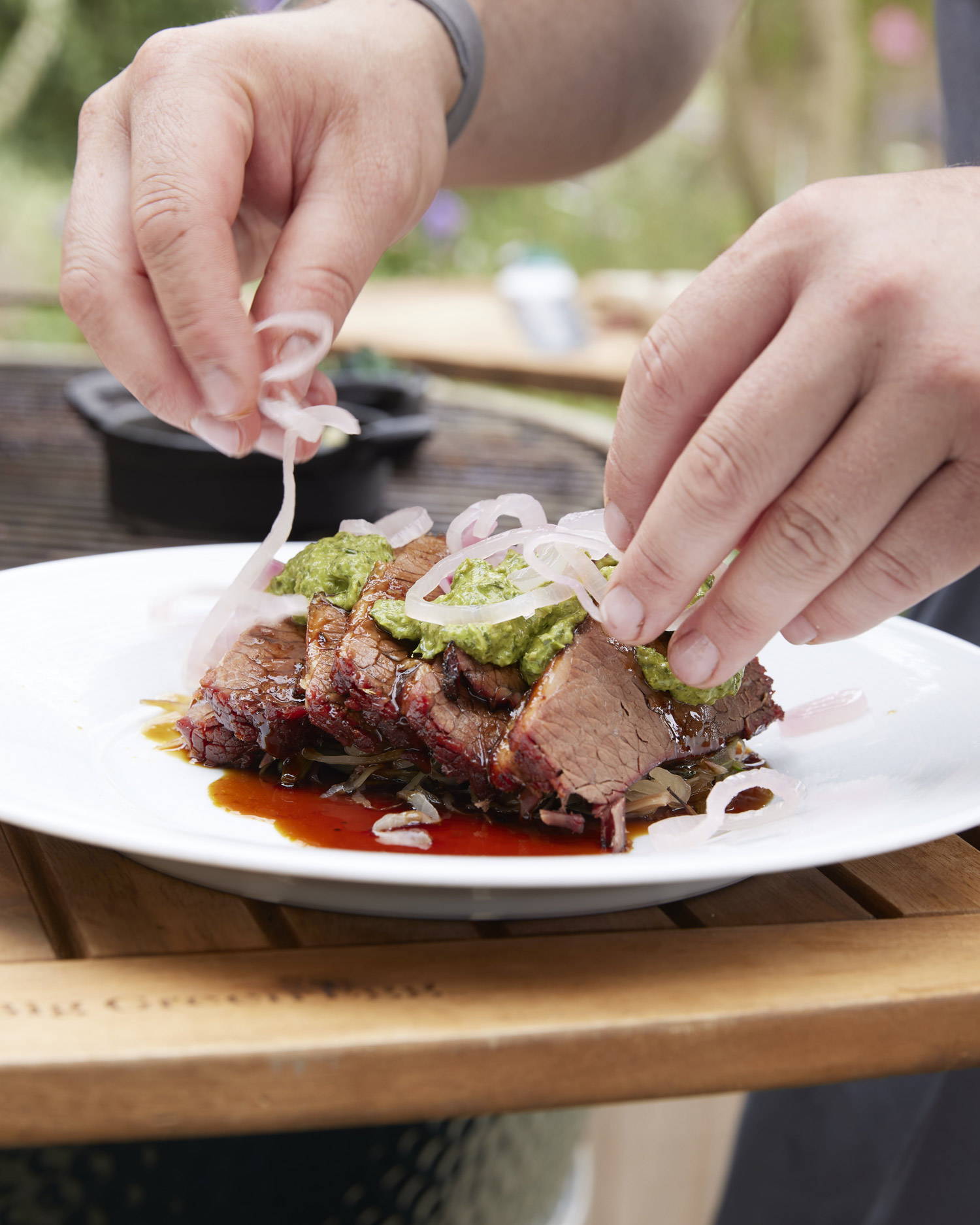 SMOKED BEEF BRISKET WITH FERMENTED CABBAGE AND NETTLE SALSA VERDI  Goodwood 50 Recipes | Big Green Egg | Low & Slow | Beef recipes | Smoking