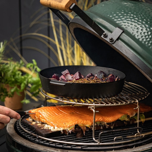 Maple-glazed salmon with roasted beetroot and whipped feta | Jim Brown | 50 Recipes | Big Green Egg