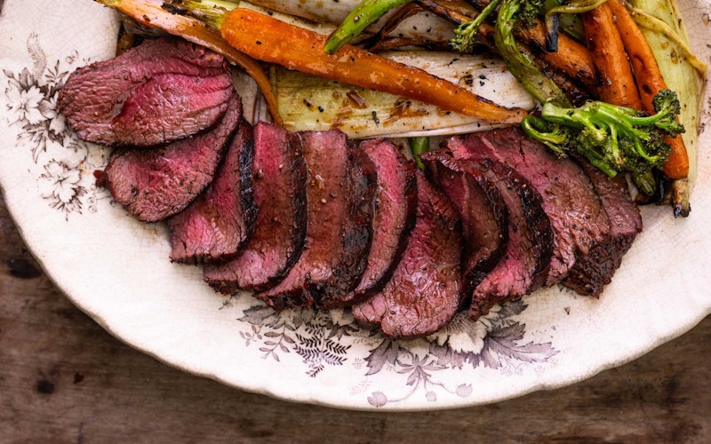 Seared Venison Loin with Balsamic and Maple Dressing | Allan Lamb 50 Recipes | Game | Grilling recipes | Big Green Egg