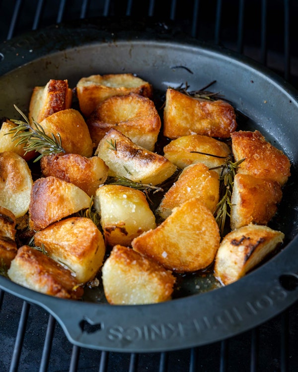 Herby Duck Fat Roast Potatoes | 50 Recipes | Christmas | Roasting | Big Green Egg