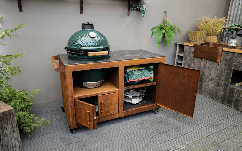 Corten Steel Kitchen for Large Big Green Egg | Bases | Big Green Egg