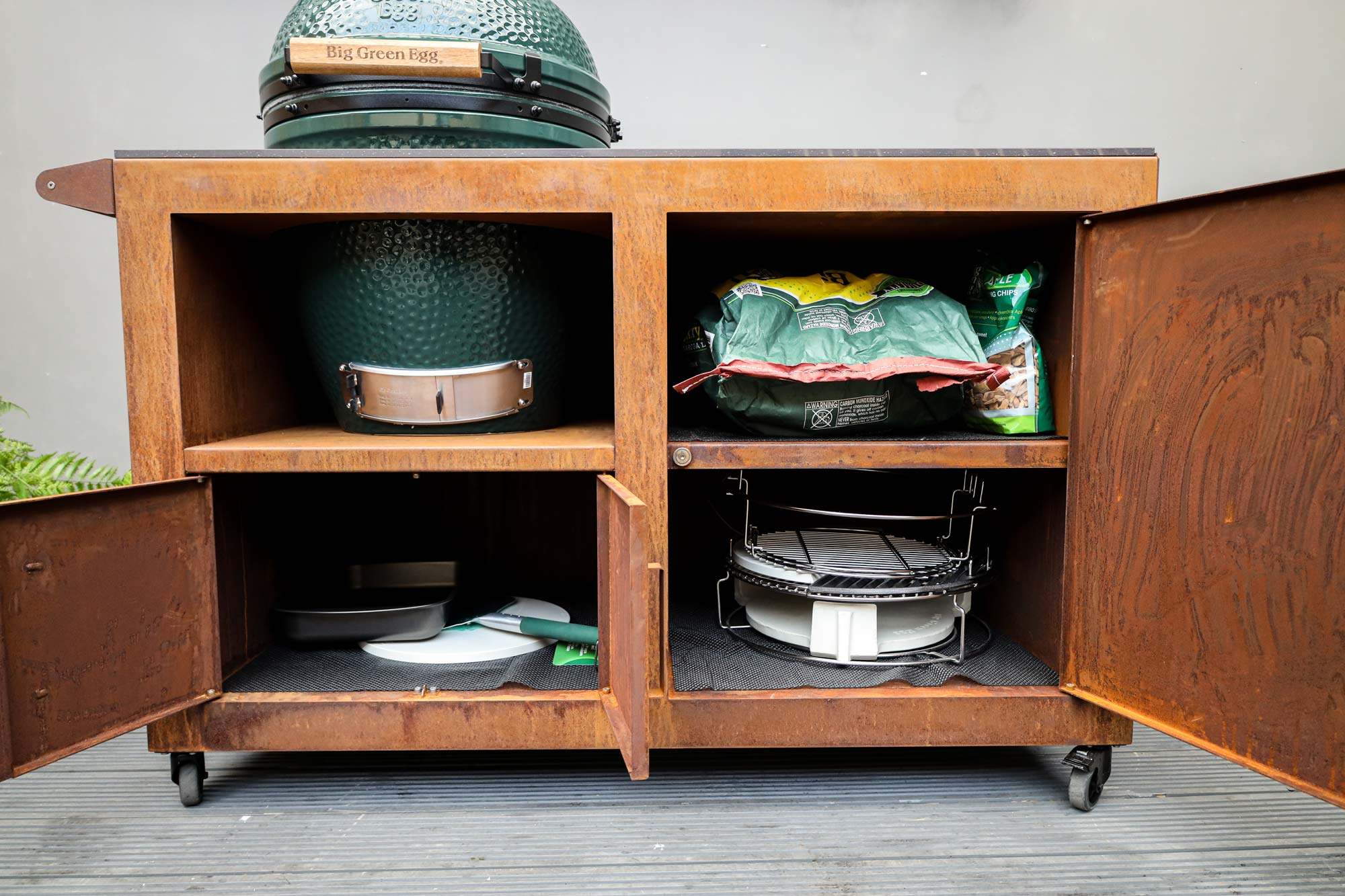 Corten Steel Kitchen for Large Big Green Egg  | Bases | Big Green Egg