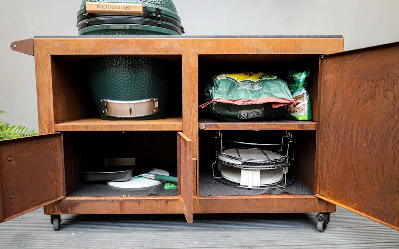 Corten Steel Kitchen for Large Big Green Egg | Bases | Big Green Egg
