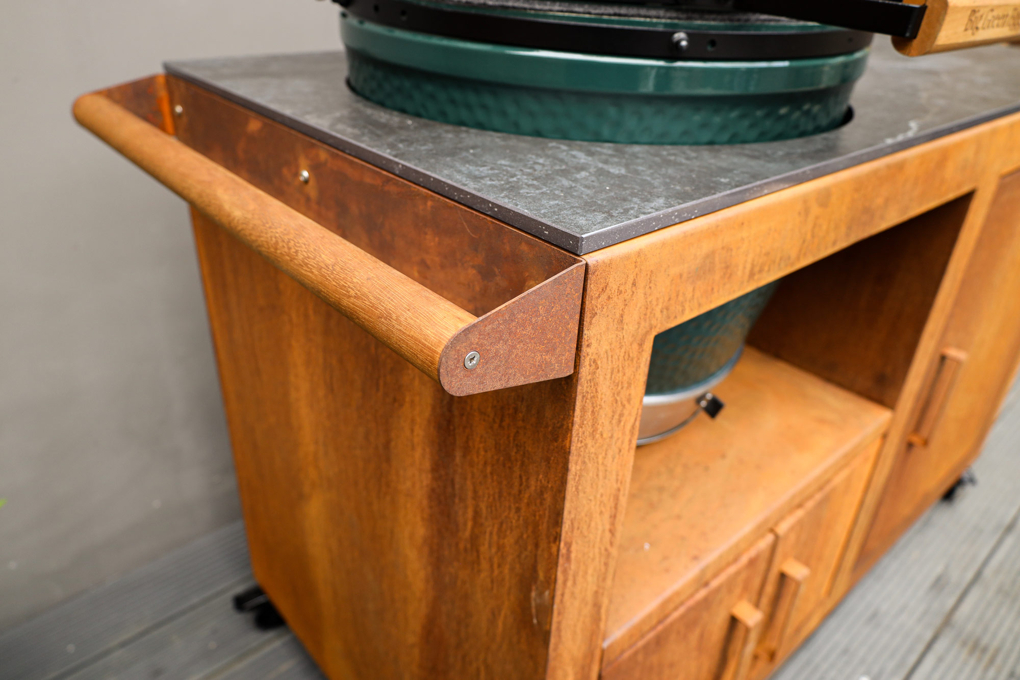 Corten Steel Kitchen for Large Big Green Egg  | Bases | Big Green Egg