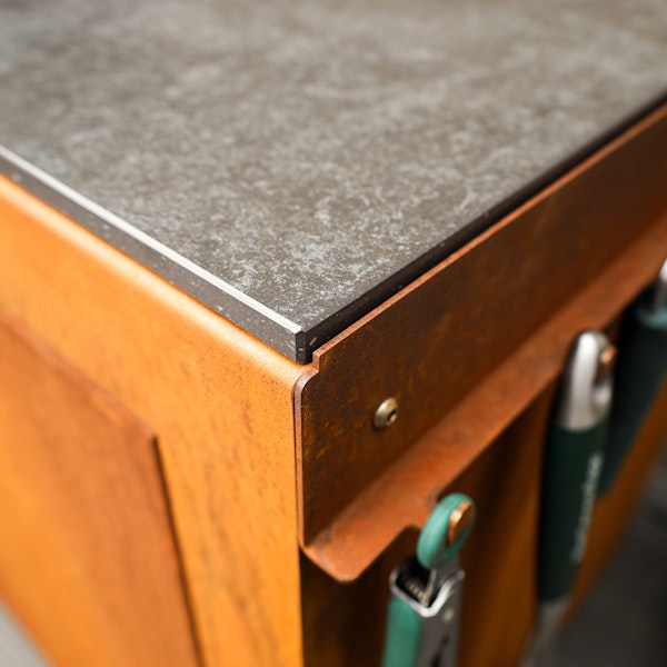 Corten Steel Kitchen for Large Big Green Egg  | Bases | Big Green Egg
