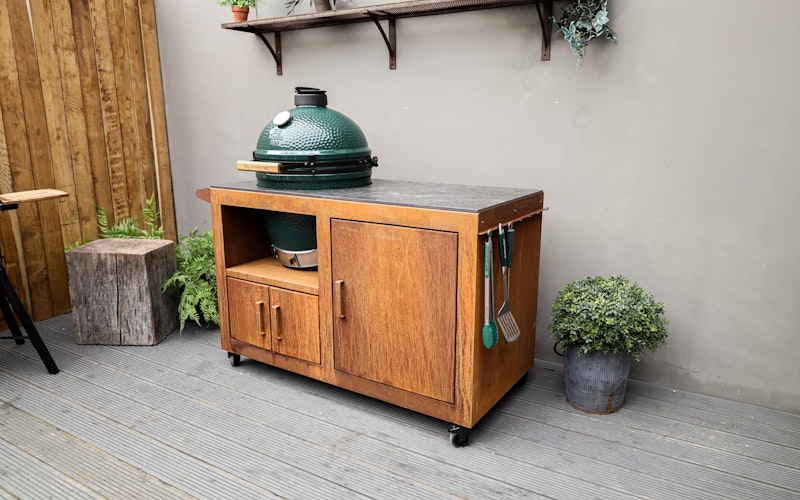 Corten Steel Kitchen for Large Big Green Egg  | Bases | Big Green Egg