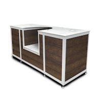 Outdoor Kitchen Island Auro Top with Antique Oak Boards, no Bar