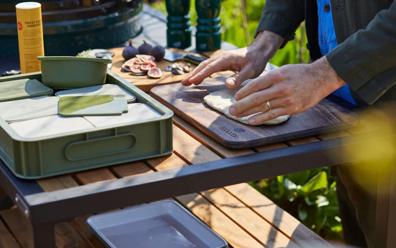 BABADOH DOUGH PROOFING TRAY WITH WALNUT BOARD | Bubadoh proofing containers | Pizza Accessories | Big Green Egg