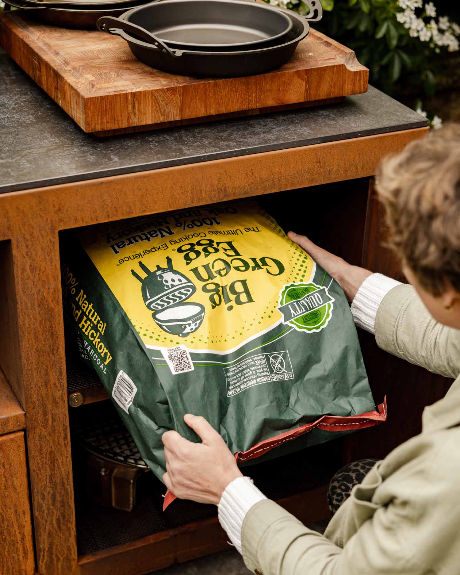 Corten Steel Kitchen for Large Big Green Egg  | Bases | Big Green Egg