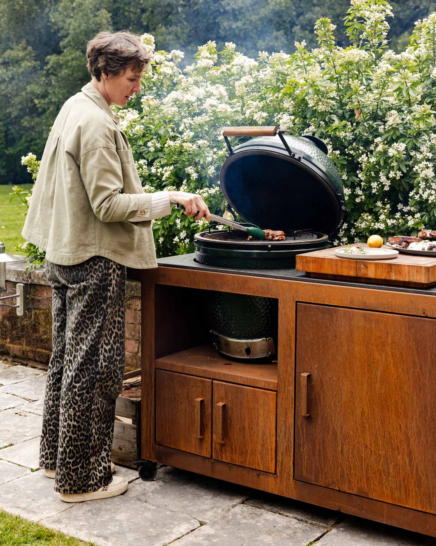 Corten Steel Kitchen for Large Big Green Egg  | Bases | Big Green Egg