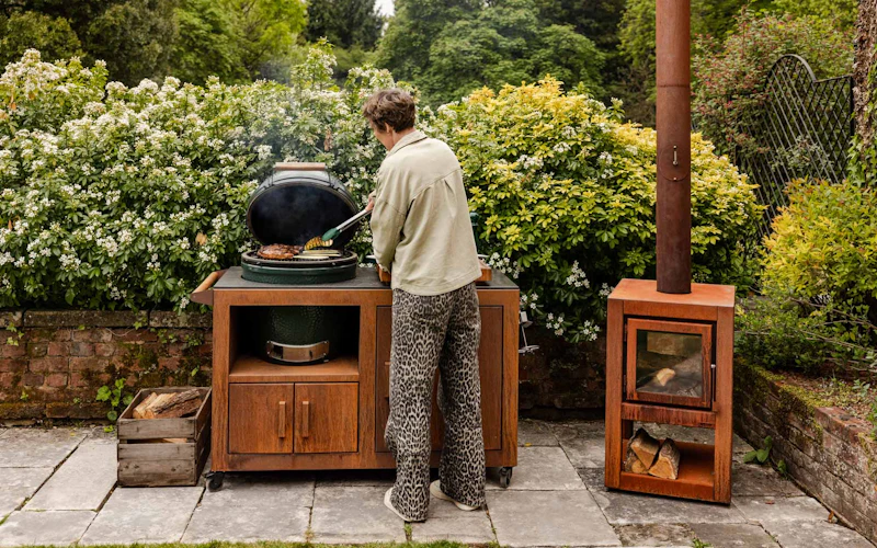 Corten Steel Kitchen for Large Big Green Egg | Bases | Big Green Egg
