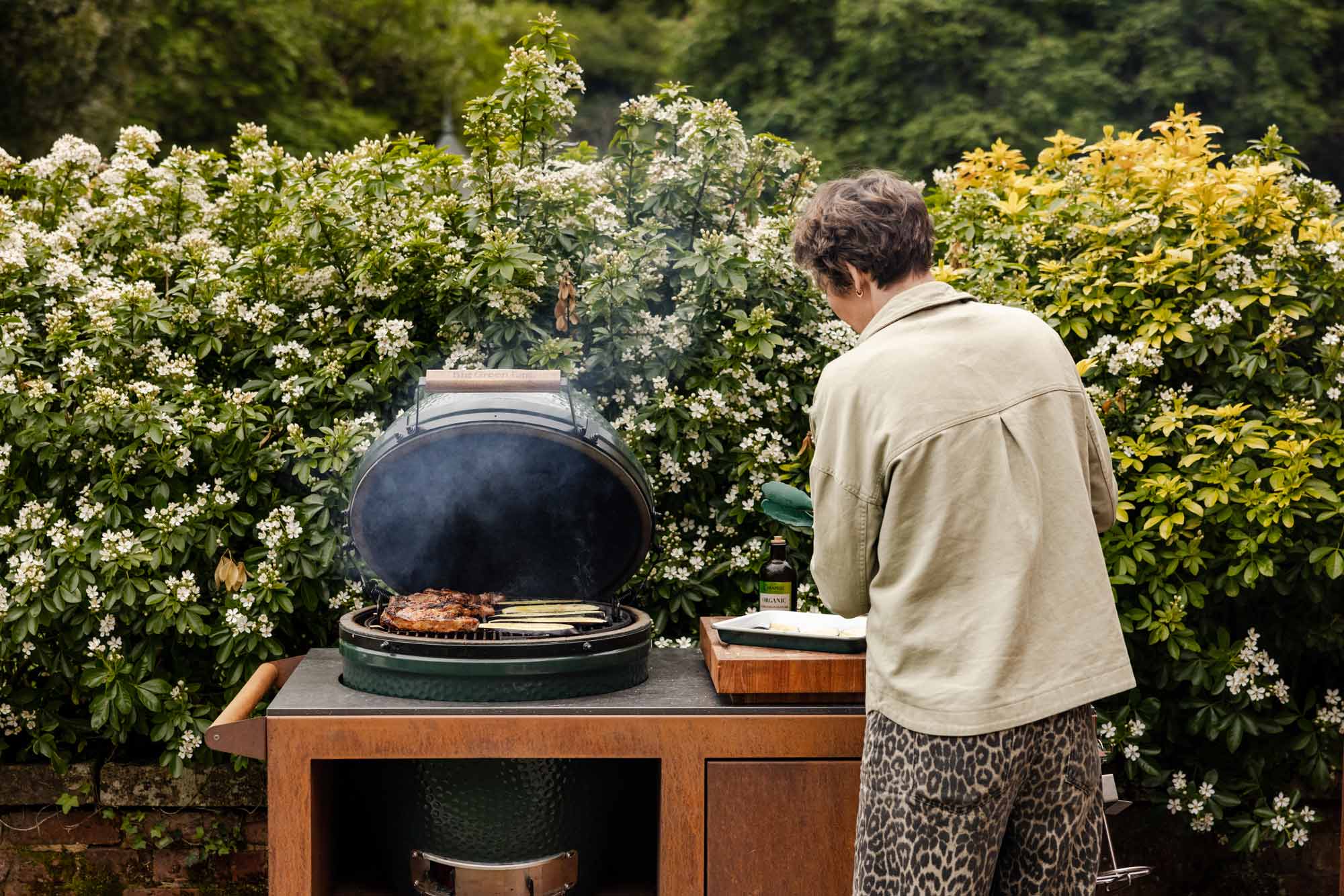 Corten Steel Kitchen for Large Big Green Egg  | Bases | Big Green Egg
