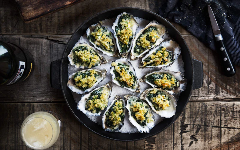 Oysters au Gratin with Spinach and Pernod | Oysters | Oyster Recipe | Seafood | Baking