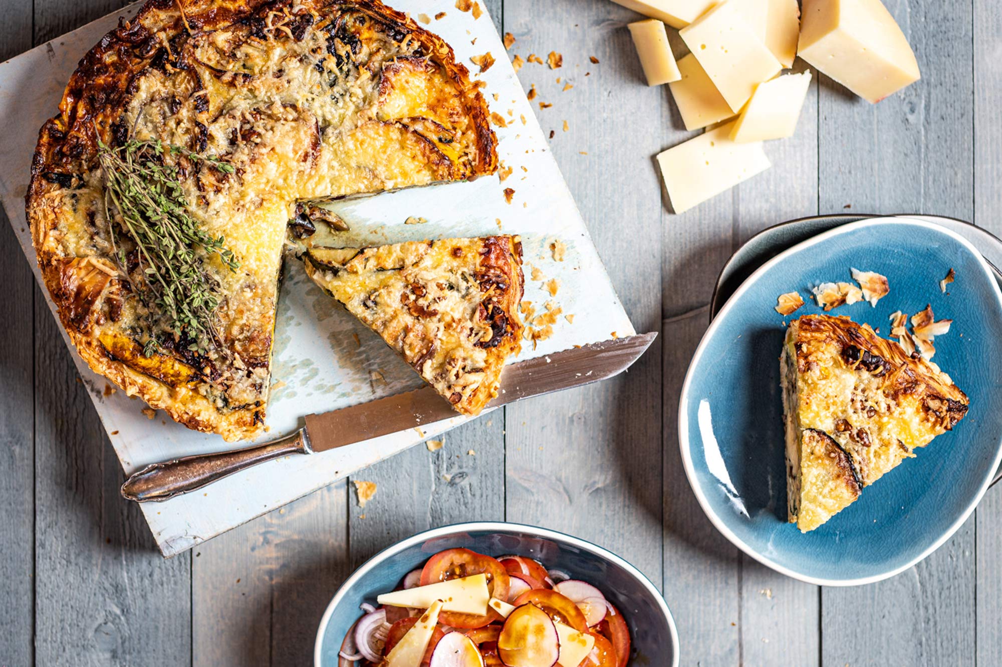 Italian-style quiche |  Quiche | Grilled vegetables | summer salad | Grilling