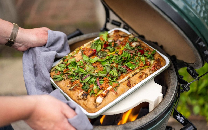FALCON ENAMELWARE X BIG GREEN EGG OVEN TO TABLE TRAY