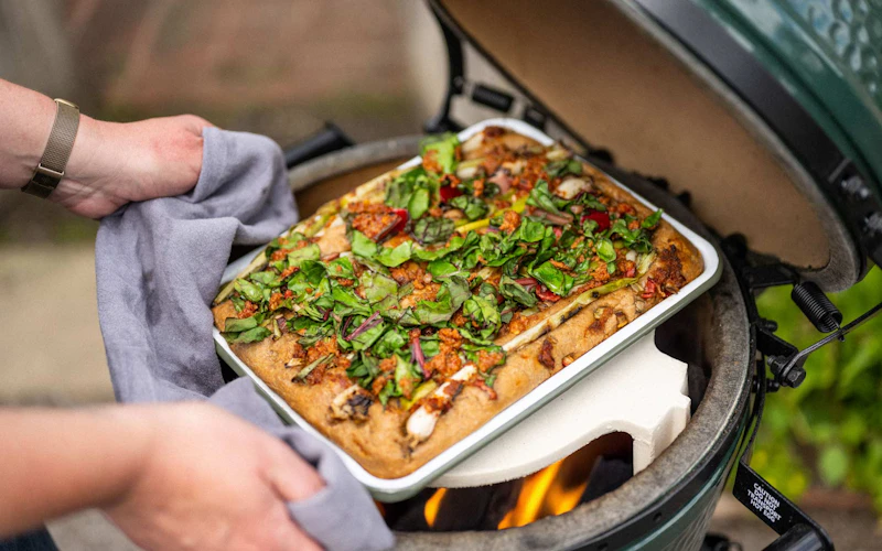 FALCON ENAMELWARE X BIG GREEN EGG OVEN TO TABLE TRAY