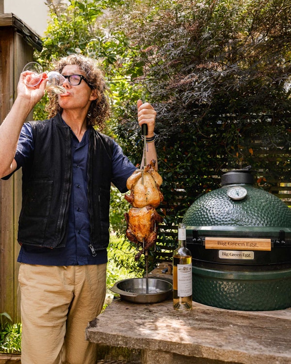 Tom Gilbey Rotisserie Chicken | The Wine Guy | Big Green Egg