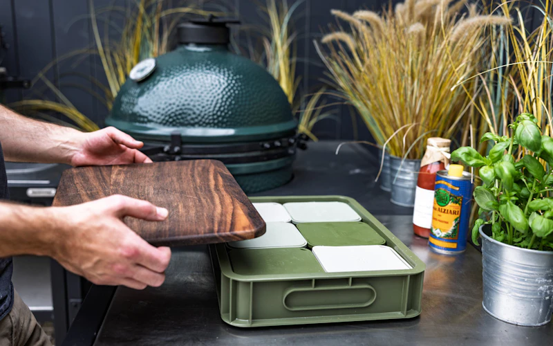 H DOUGH PROOFING TRAY WITH WALNUT BOARD | Bubadoh proofing containers | Pizza Accessories | Big Green Egg
