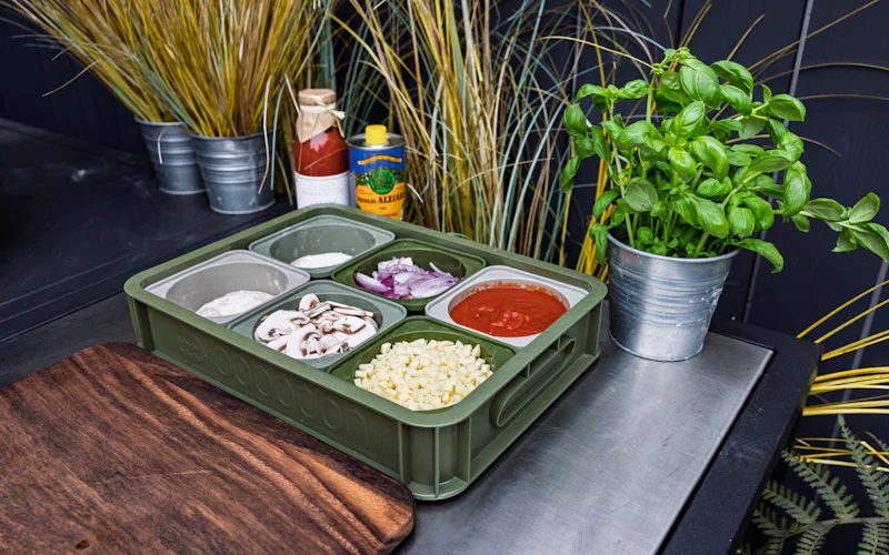 H DOUGH PROOFING TRAY WITH WALNUT BOARD | Bubadoh proofing containers | Pizza Accessories | Big Green Egg