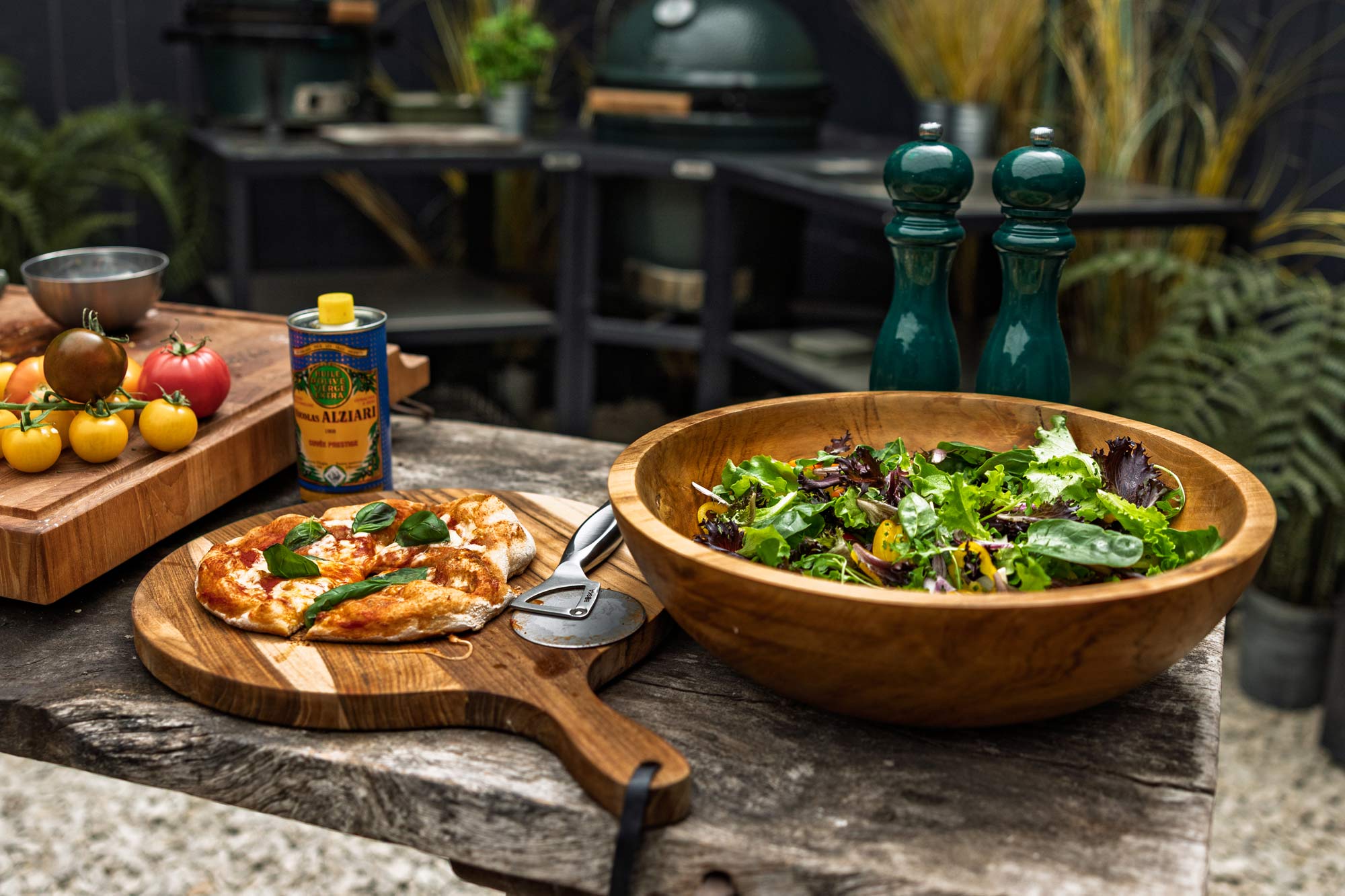 Teak Bowl| Pizza Serving board | Tableware | Serving bowl | Big Green Egg