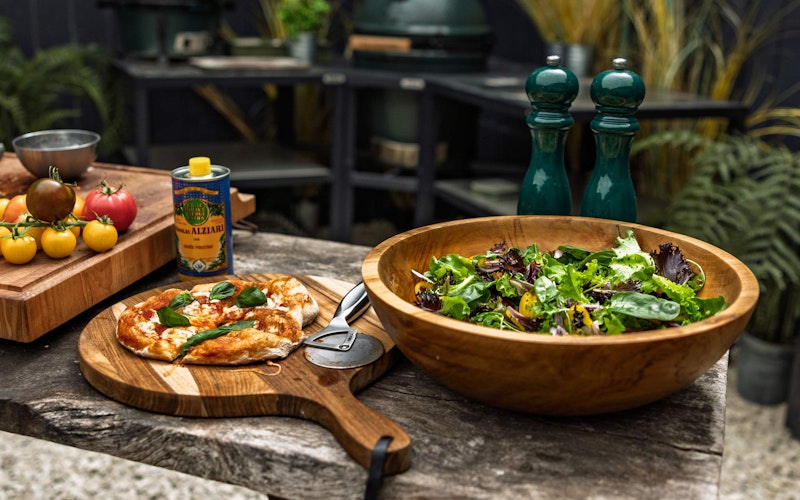 Teak Bowl| Pizza Serving board | Tableware | Serving bowl | Big Green Egg