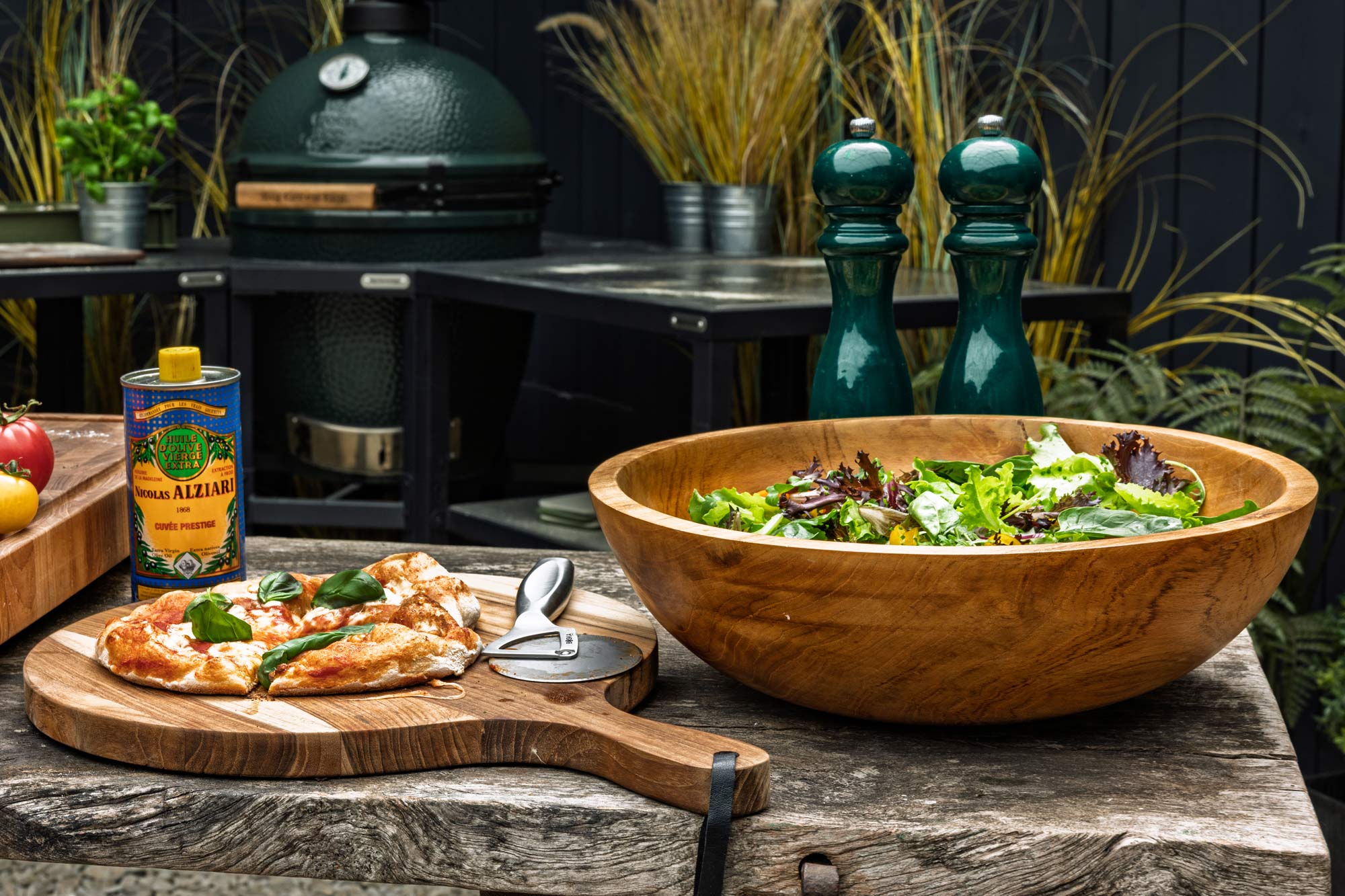 Teak Bowl| Pizza Serving board | Tableware | Serving bowl | Big Green Egg