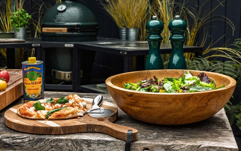 Teak Bowl| Pizza Serving board | Tableware | Serving bowl | Big Green Egg