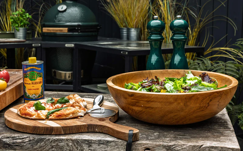 Teak Bowl| Pizza Serving board | Tableware | Serving bowl | Big Green Egg