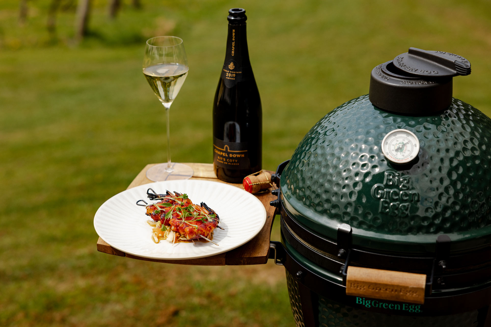 Gochujang Glazed Tiger Prawns and Thai Slaw | Chapel Down & Big Green Egg