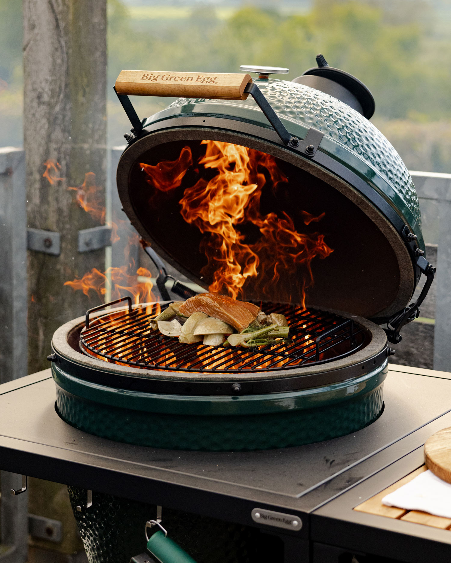 Hot smoked chalk stream trout  | Chapel Down & Big Green Egg