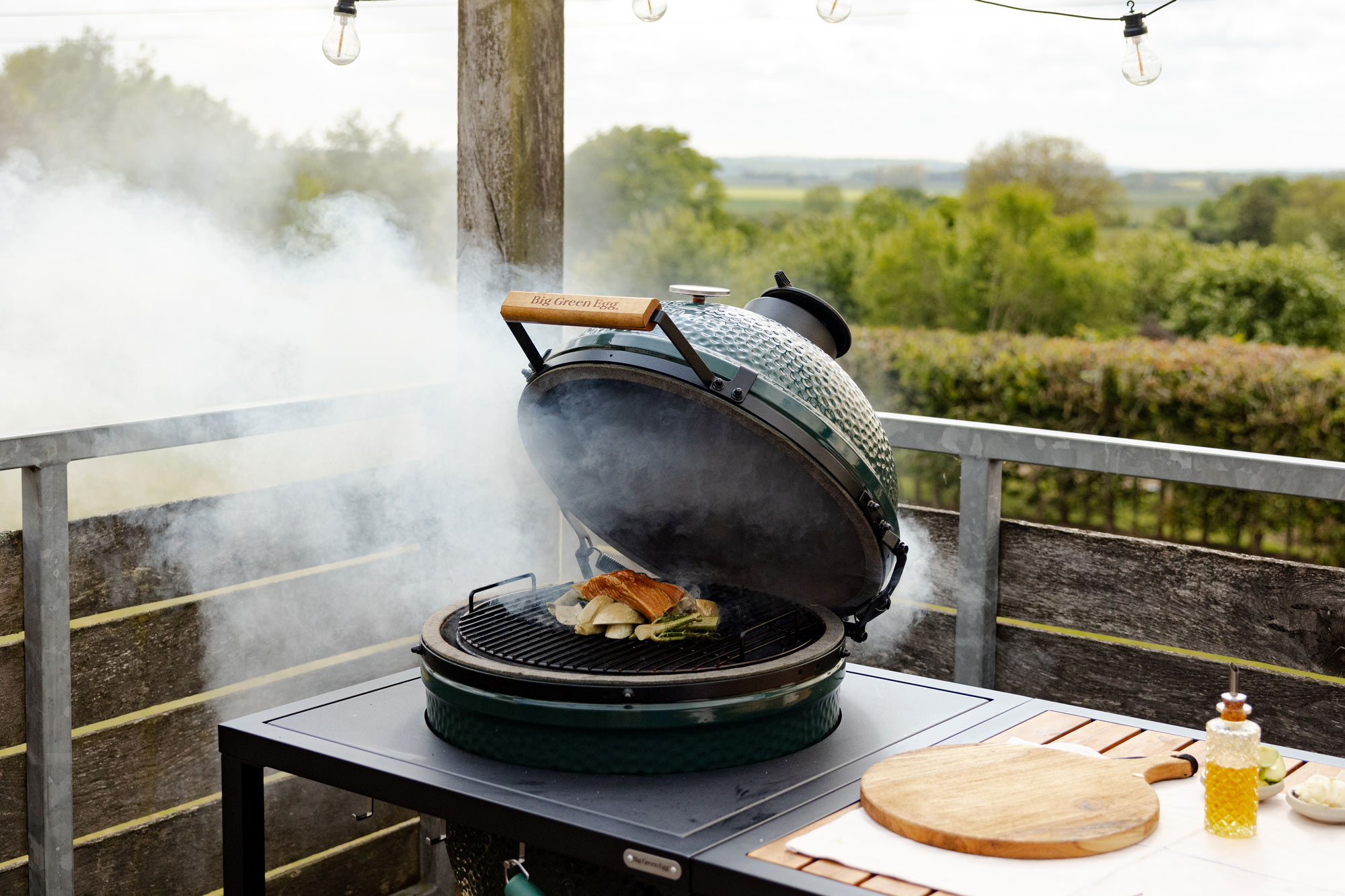 Hot smoked chalk stream trout  | Chapel Down & Big Green Egg
