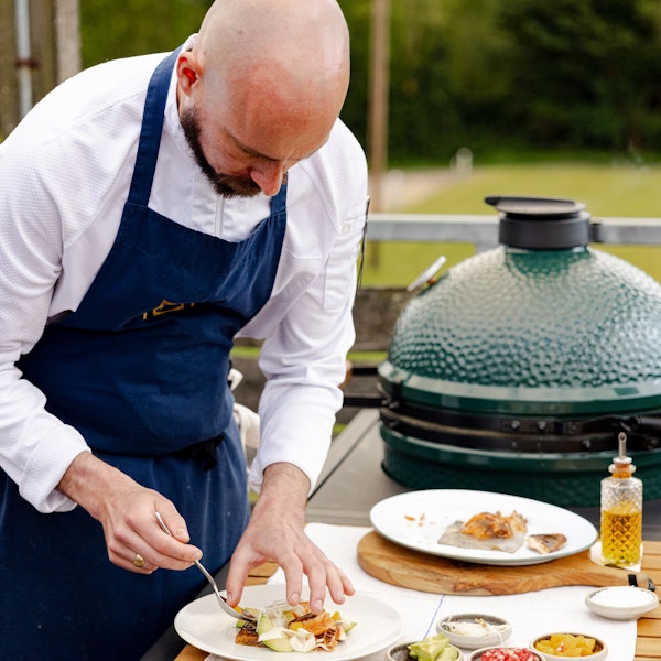 Hot smoked chalk stream trout | Chapel Down & Big Green Egg