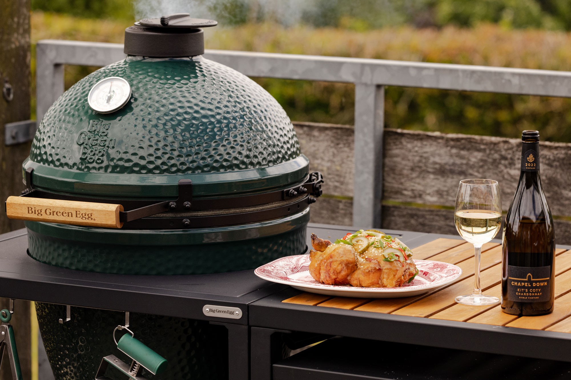 Chicken Satay with Sesame and Pickled Cucumber   | Chapel Down & Big Green Egg