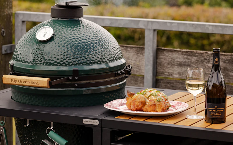 Chicken Satay with Sesame and Pickled Cucumber | Chapel Down & Big Green Egg