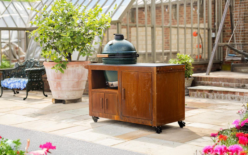 Corten Steel Kitchen for Large Big Green Egg | Bases | Big Green Egg