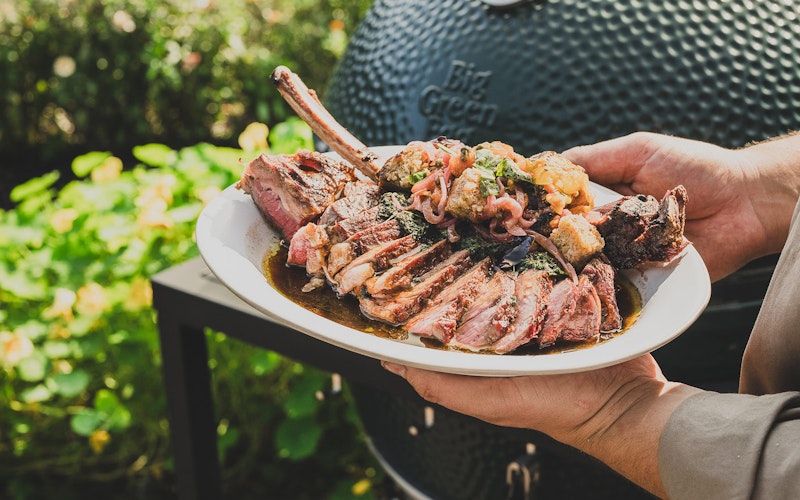 Grilled bream with spring onion chimichurri | Nancarrow Farm | Jackson Bristow | Big Green Egg | Steak | Beef | Grilling