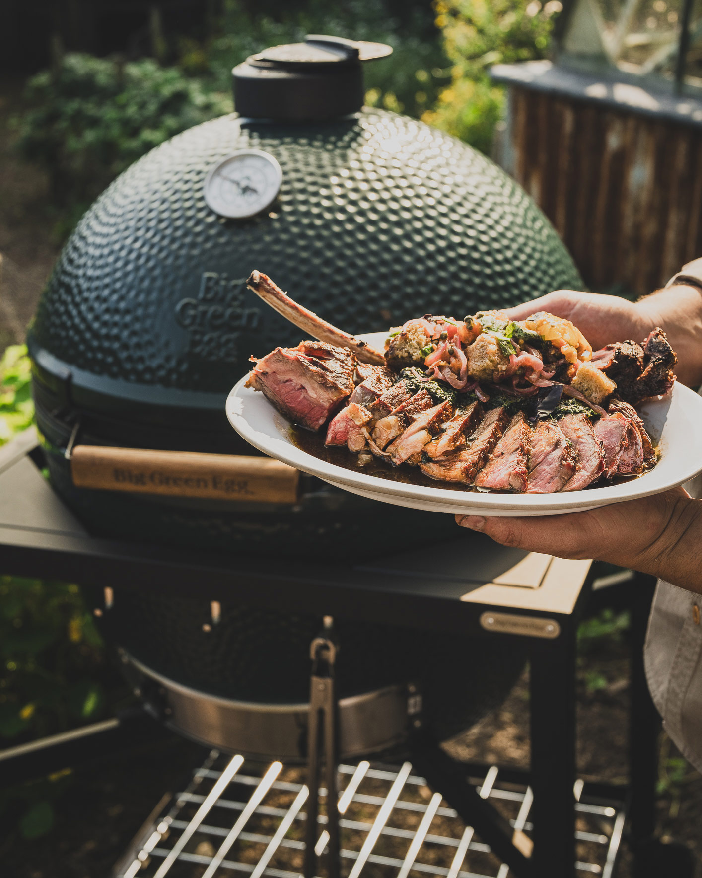 Grilled bream with spring onion chimichurri | Nancarrow Farm | Jackson Bristow | Big Green Egg | Steak | Beef | Grilling