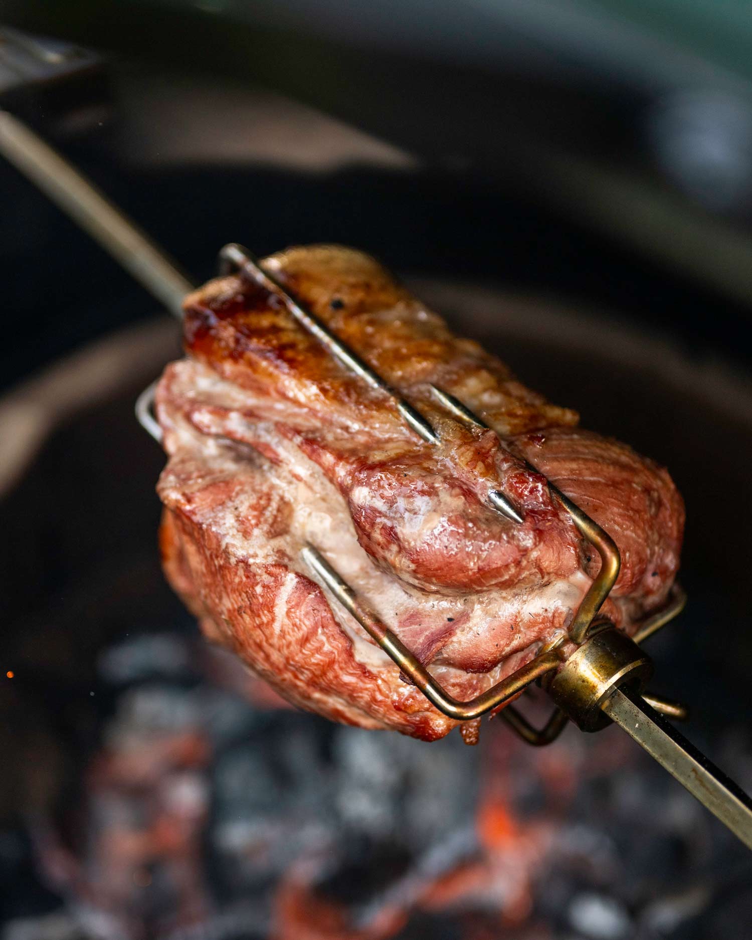 Pork shoulder rotisserie