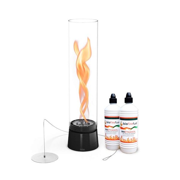 SPIN air 1200 Tabletop Fireplace in Enamel Black with Bioethanol Fuel