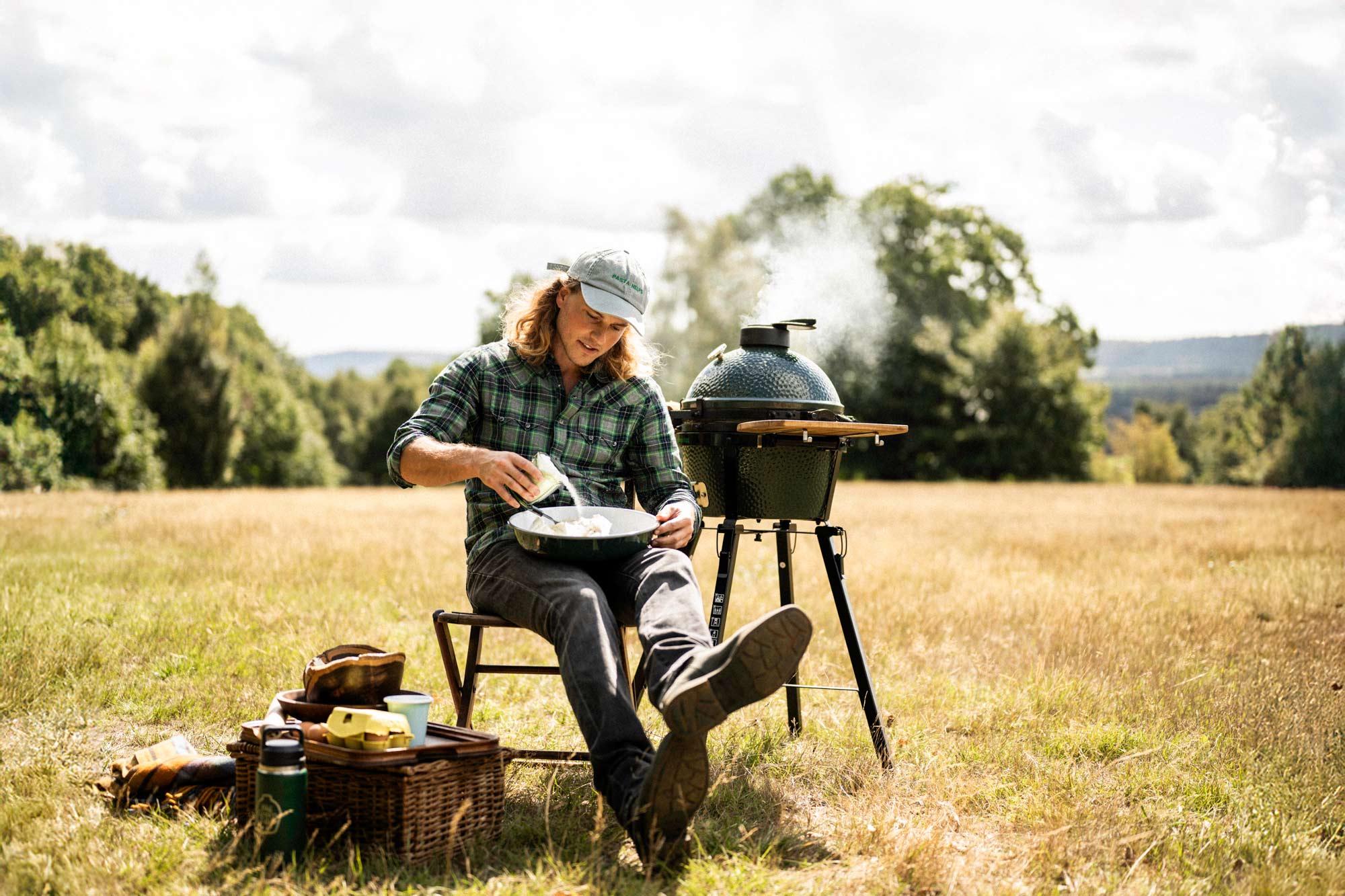 Basque Cheesecake with Apple, Blackberry and Rosehip Compote | Sweet recipes | Baking | Tait Miller | Cowdray Estate | Big Green Egg