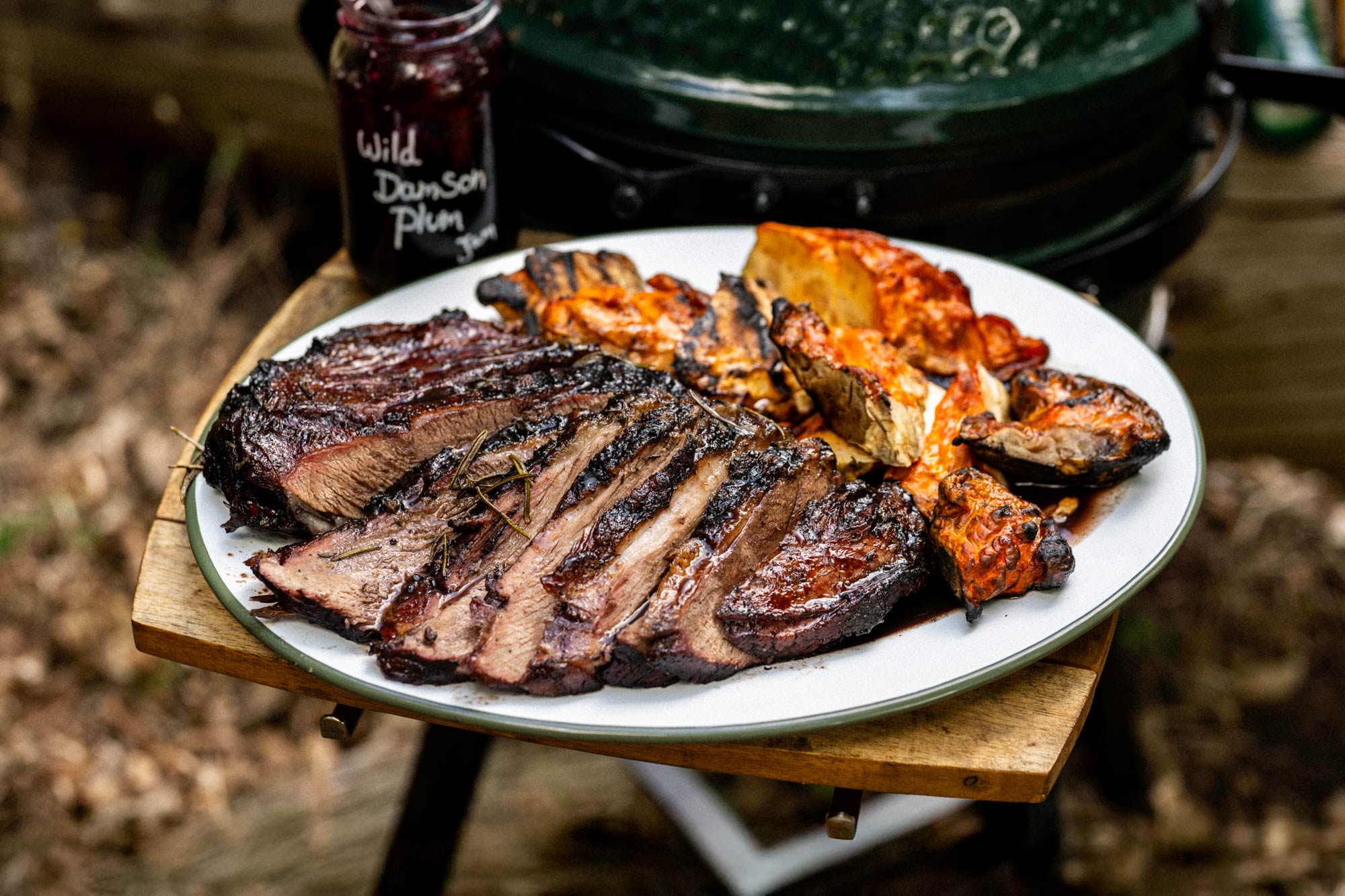 Venison with Damson, Blackberry and Herbs | Cowdray Estate | Tait Miller | Game recipes | Pan cooking | Big Green Egg